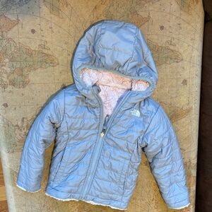 The North Face 4T Reversible Gray and Pink Winter Coat